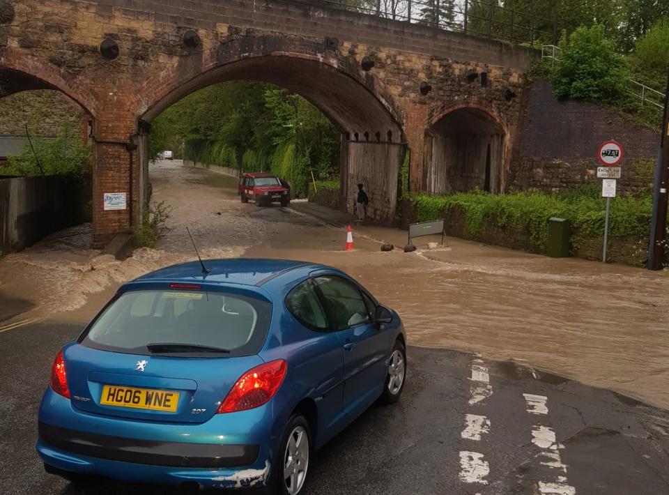 Handout photo issued by Eleanor Wicks of flooding in Frome, Somerset. Parts of the UK are being hit by thunder, lightning and heavy rain as the Met Office issues a yellow weather warning. Issue date: Tuesday May 9, 2023. PA Photo. See PA story WEATHER Thunder . Photo credit should read: Eleanor Wicks/PA Wire

NOTE TO EDITORS: This handout photo may only be used in for editorial reporting purposes for the contemporaneous illustration of events, things or the people in the image or facts mentioned in the caption. Reuse of the picture may require further permission from the copyright holder. 