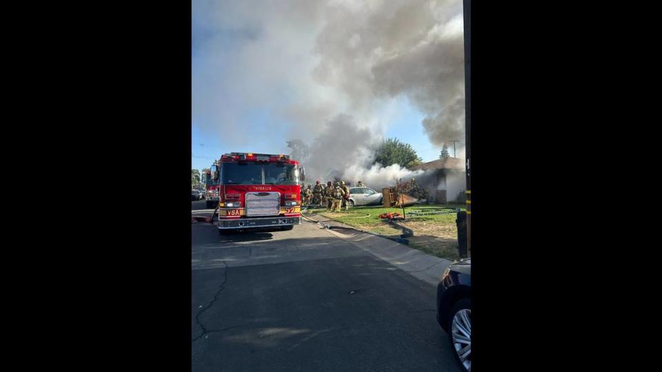 Visalia Fire Department responded to a fire Tuesday, Sept. 12, 2023, on Martin Street south of Whitendale Avenue, according to a news release. 