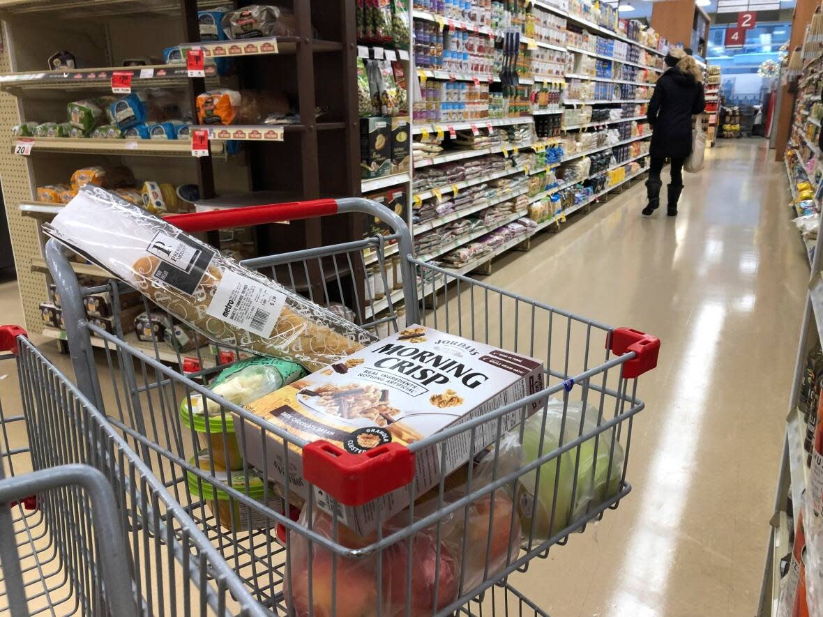 Ray Harris wanted to find out which items were cheapest at which store, so he compared the prices on some basics at seven different Fredericton grocers. (Ivanoh Demers/Radio-Canada - image credit)