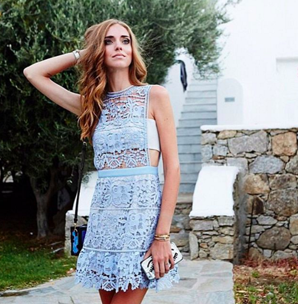 8.  Blogger Chiara Ferragni donned this lavender number for her trip to Mykonos in Greece and gave you a perfect example of how easy it is to wear this trend IRL.