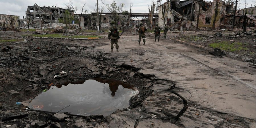 Several exits from the occupied port city of Mariupol are being patrolled by 
Kadyrovtsi