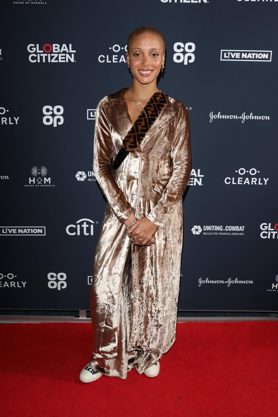 Who: Adwoa Aboah<br> What: Emory Bee, Fendi<br> Where: At the Global Citizen Live event, London<br> When: April 17, 2018