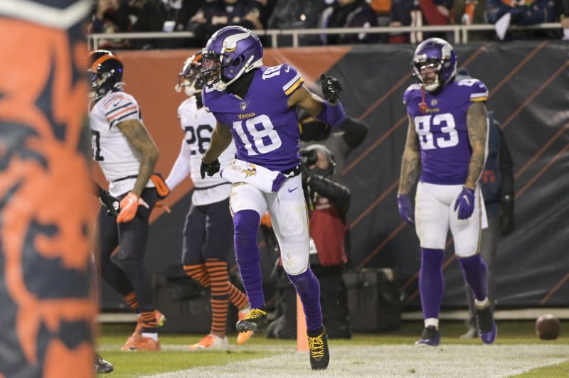 Ja'Marr Chase of the Cincinnati Bengals, Tyreek Hill of the Miami Dolphins and Minnesota Vikings pass catcher Justin Jefferson (pictured) are the top wide receivers in my Top 200 fantasy football player rankings. File Photo by Mark Black/UPI