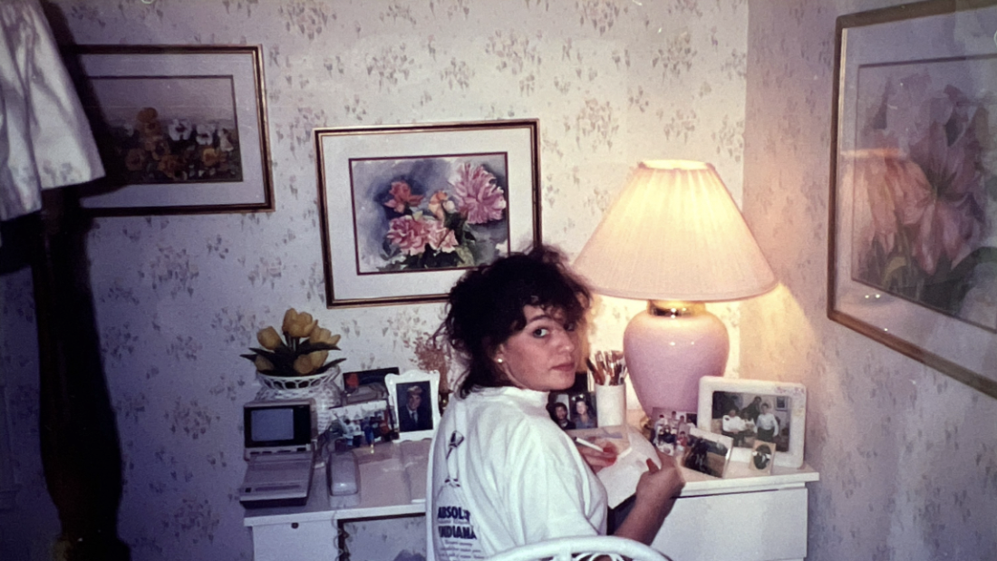 a person sitting at a desk