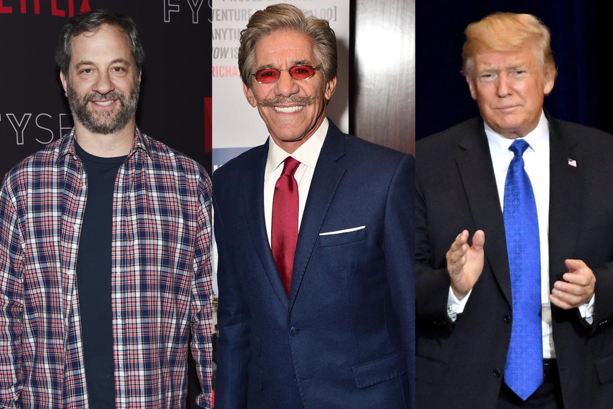 Judd Apatow, Geraldo Rivera, and President Trump. (Photos: Getty Images)