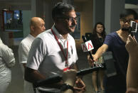 PAP’s Murali Pillai near the polling station at Blk 105A Bukit Batok Central. (Photo: Sharlene Maria Sankaran)