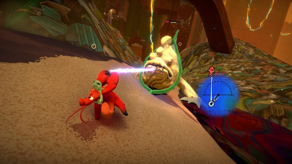 Another Crab's Treasure screenshot of the barb grapple mechanic.