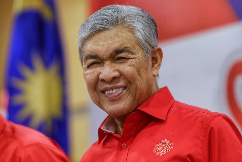 Umno president Datuk Seri Ahmad Zahid Hamidi attends a press conference at the party headquarters in Kuala Lumpur October 3, 2019. — Picture by Ahmad Zamzahuri