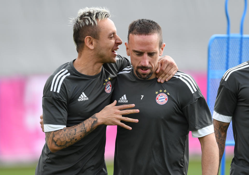 Rafinha und Franck Ribery trainieren gemeinsam beim FC Bayern München. (Bild: Getty Images)