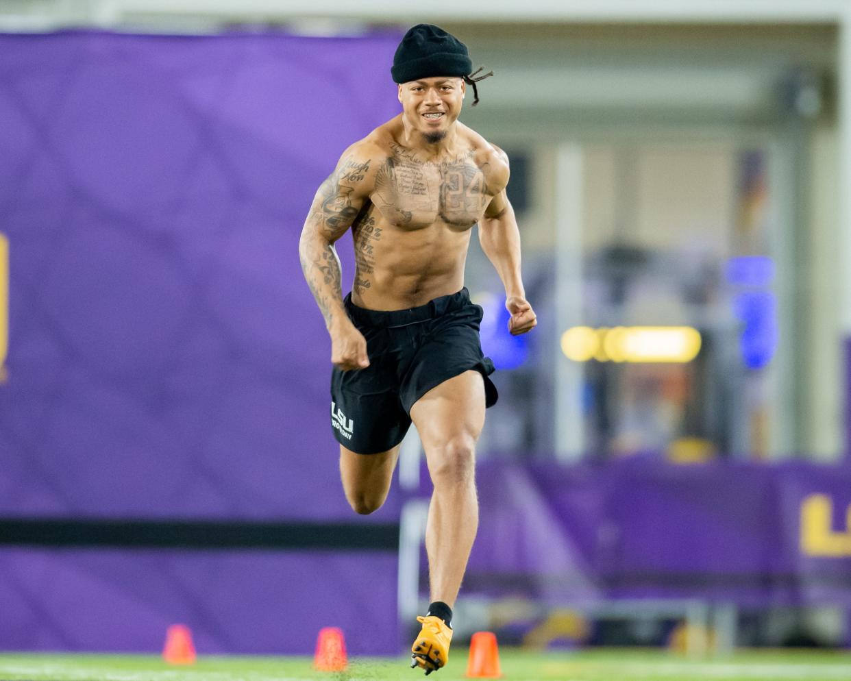 Derek Stingley Jr  at the LSU Pro Day. Wednesday, April 6, 2022.