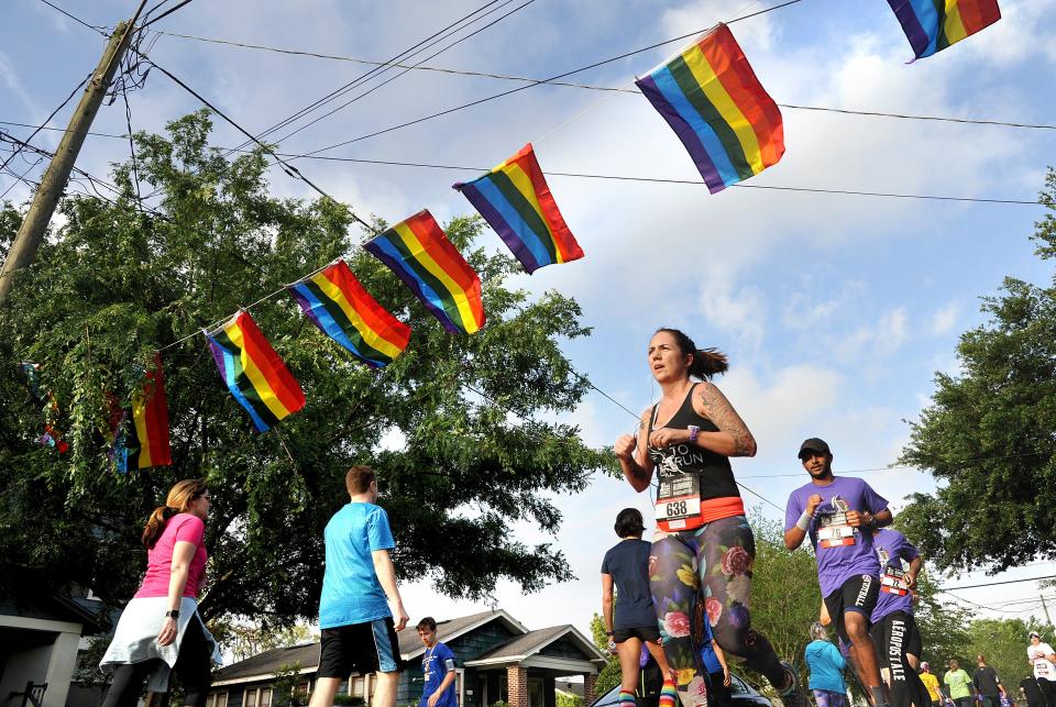 Hundreds of runners and walkers participate in JASMYN's fifth annual Strides for Pride 5k in Riverside in 2016. This was the first race in Jacksonville where participants were able to register as non-binary in addition to male, trans-male, female and trans-female.