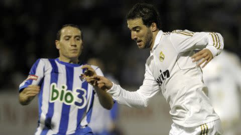 Alan Baro Gonzalo Higuain Ponferradina v Real Madrid Copa del Rey 13122011