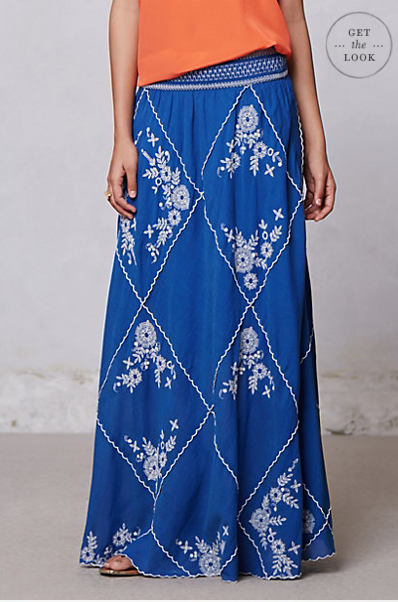 Ping Embroidered Maxi Skirt