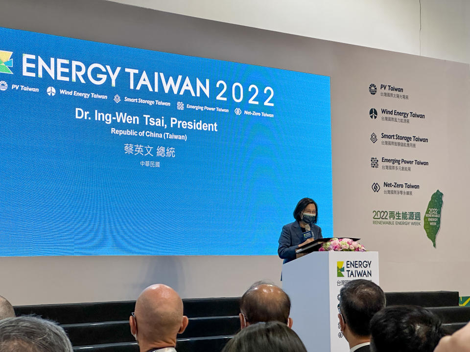 總統蔡英文參加第五屆「台灣國際智慧能源週」的開幕典禮。圖／記者楊絡懸攝