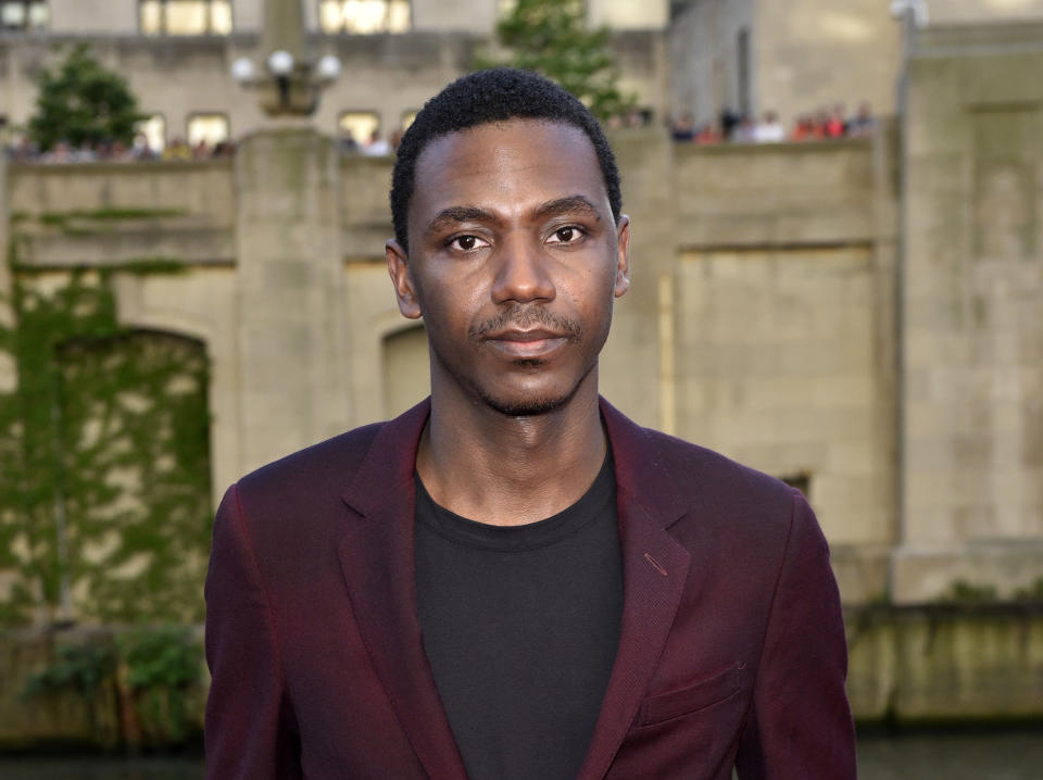 FILE - Jerrod Carmichael appears at the premiere of "Transformers: The Last Knight" on June 20, 2017, in Chicago. Carmichael will host next month’s Golden Globe Awards. (Photo by Rob Grabowski/Invision/AP, File)