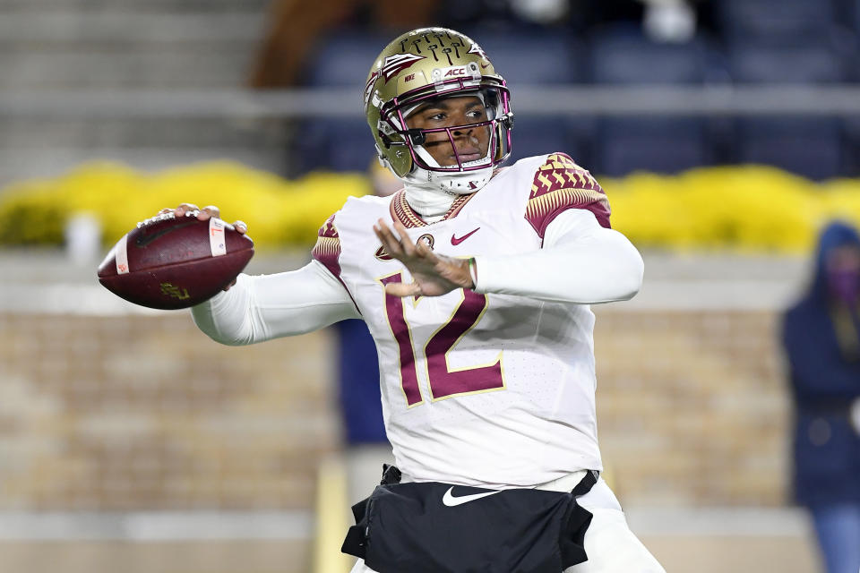 Just one day after Deondre Francois was dismissed from Florida State, his ex-girlfriend walked back her initial accusations of abuse. (Robin Alam/Getty Images)