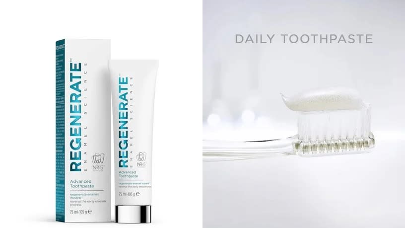 Regenerate 修復琺瑯質美白牙膏，NT$429   以上功效需配合正確刷牙習慣。圖片來源：lookfantastic官網