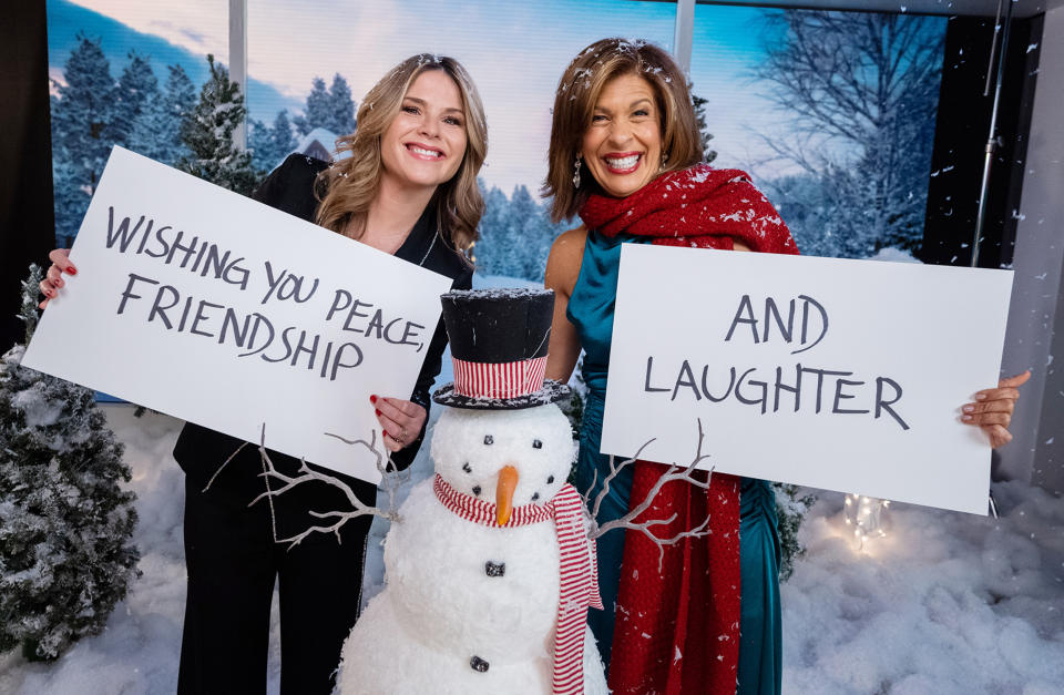 Jenna Bush Hager and Hoda Kotb in TODAY holiday card video (Nathan Congleton / TODAY)