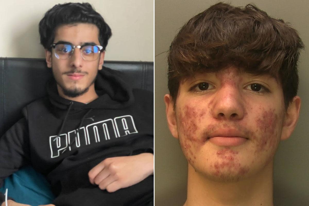 Croydon student Mustafa Momand (left) was stabbed to death by Armin Mehdikhani-Sarvejahan (right) <i>(Image: PA)</i>