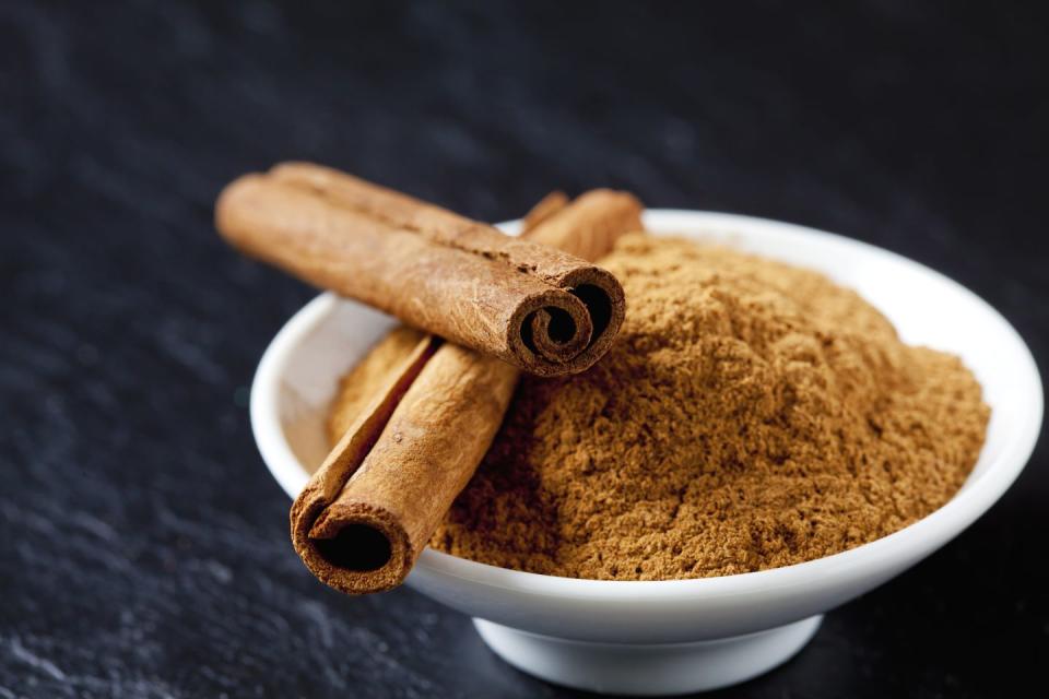 <p>When a <strong>cold</strong> is coming on, fight it with tea made with cinnamon, a powerful antioxidant: Put 1 cup honey into a sterilized jar and place in a double boiler over low heat. Gently heat for 15 minutes—don’t boil. Stir in 3 Tbsp powdered cinnamon and 1 tsp allspice, then remove jar from double boiler and cool. Stir 1 Tbsp of this mixture into hot water and drink when cooled. </p><p>—adapted for <em>Prevention</em> from <em><a href="https://www.amazon.com/Herbal-Kitchen-Lasting-Easy-Find/dp/1573247456/ref=sr_1_1?keywords=herbal+kitchen&qid=1576522313&sr=8-1&tag=syn-yahoo-20&ascsubtag=%5Bartid%7C10063.g.37191346%5Bsrc%7Cyahoo-us" rel="nofollow noopener" target="_blank" data-ylk="slk:The Herbal Kitchen;elm:context_link;itc:0;sec:content-canvas" class="link ">The Herbal Kitchen </a></em>by Kami McBride </p>