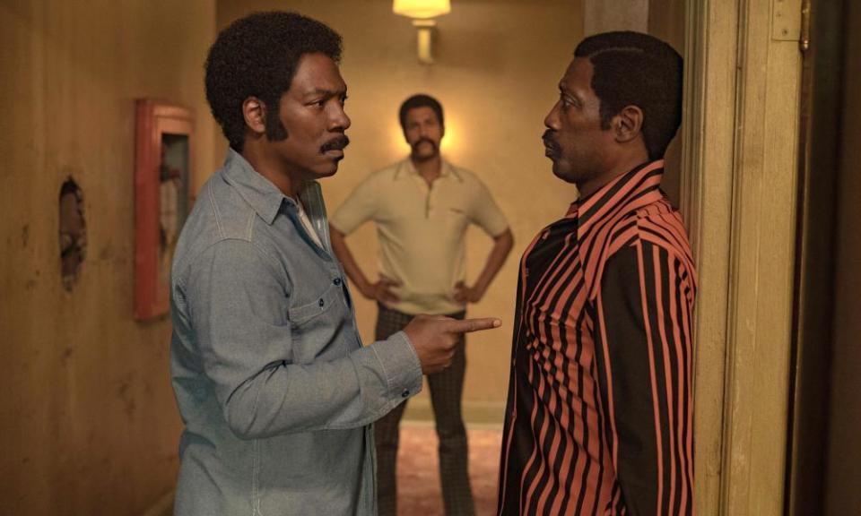 Eddie Murphy, Keegan-Michael Key and Wesley Snipes in Dolemite Is My Name.