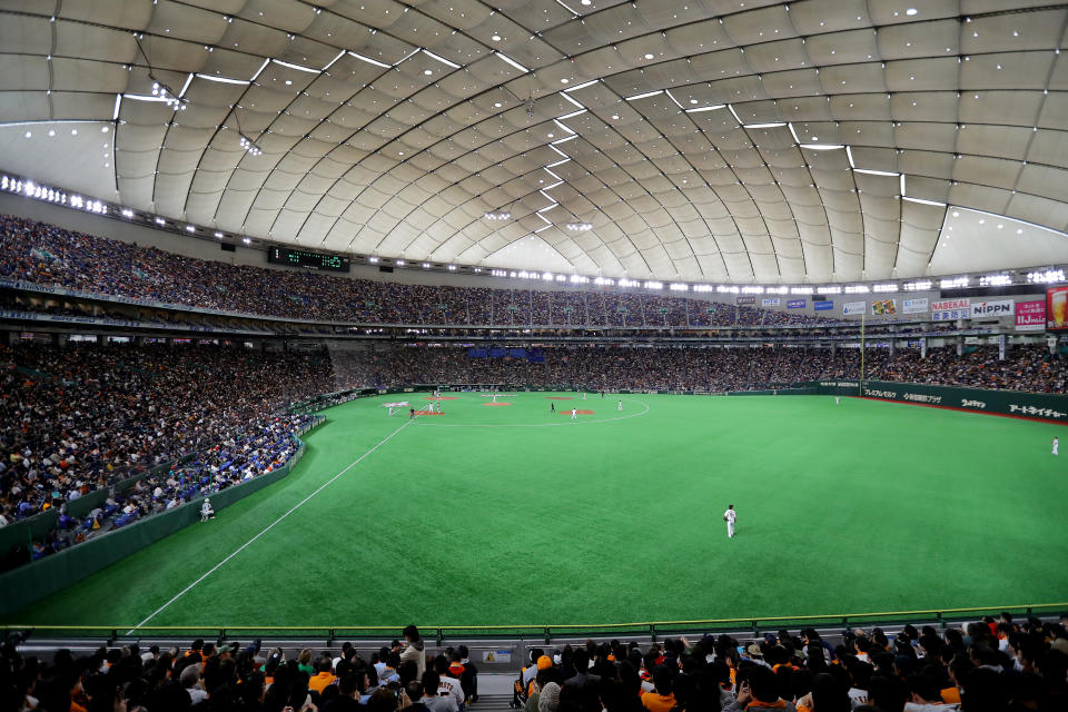 TOKYO, JAPAN - MARCH 17: General view during an exhibition game between the Yomiuri Giants and the Seattle Mariners for the 2019 Opening Series at the Tokyo Dome on Sunday, March 17, 2019 in Tokyo, Japan. (Photo by Alex Trautwig/MLB via Getty Images) 