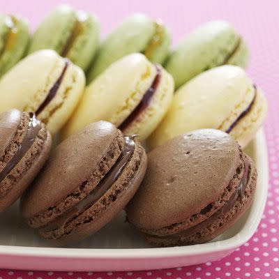 <p>Take on a fun (and rewarding!) baking challenge! These delicate, delicious cookies will impress all your friends.</p><p><em><a href="https://www.goodhousekeeping.com/food-recipes/a9626/chocolate-hazelnut-macaroons-recipe/" rel="nofollow noopener" target="_blank" data-ylk="slk:Get the recipe for Chocolate-Hazelnut Macarons »;elm:context_link;itc:0;sec:content-canvas" class="link ">Get the recipe for Chocolate-Hazelnut Macarons »</a></em> </p>