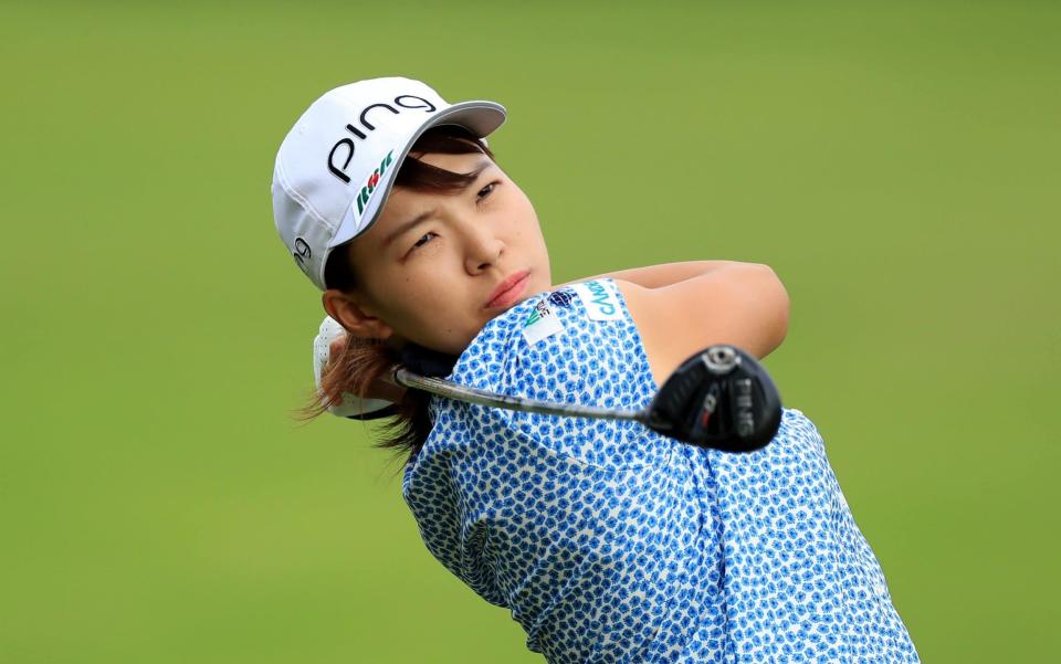 Out in front: Hinako Shibuno takes a two-shot lead into Sunday's final round of the Women's British Open - David Cannon Collection