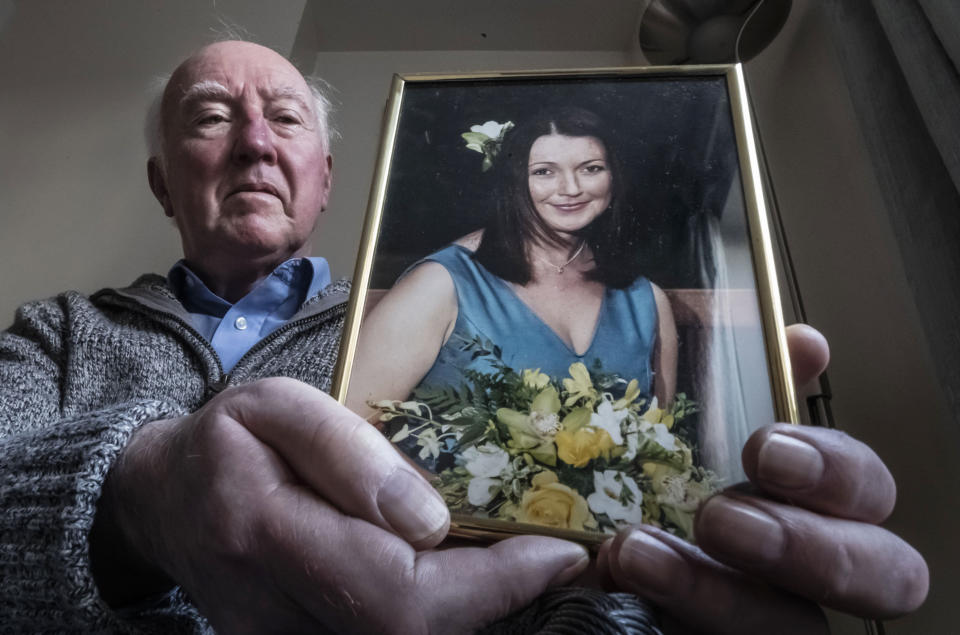 File photo dated 12/3/2019 of Peter Lawrence, at his home near York, holding a photograph of his daughter Claudia. The search for the chef could be being hampered by the withholding of vital information, police have said 10 years after she was last seen.