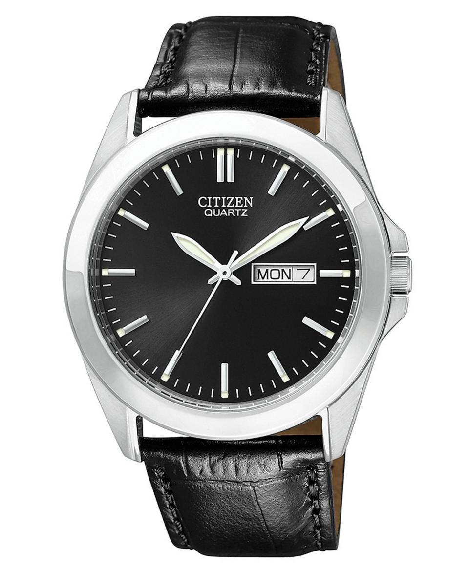 Citizen Black Croc Embossed Leather Strap Watch