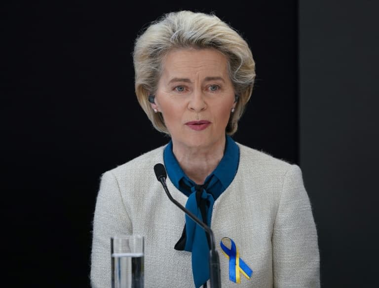 La présidente de la Commission européenne Ursula von der Leyen, le 9 avril 2022 à Varsovie - JANEK SKARZYNSKI © 2019 AFP
