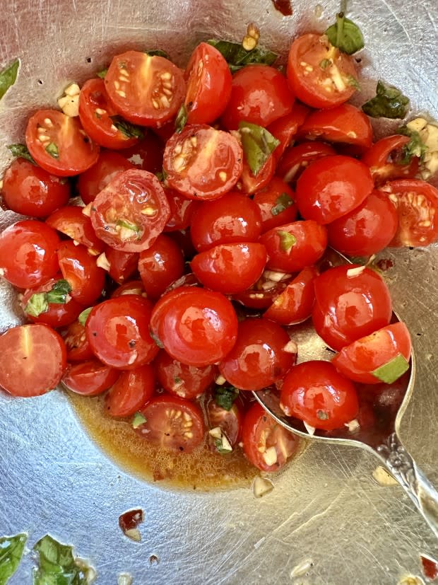 <em>Tomatoes marinating for Summer Garden Pasta</em><p>Kelli Acciardo</p>