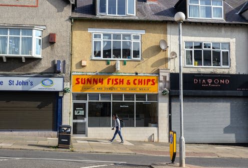 <span class="caption">A Chinese and English takeaway in Claughton village, Birkenhead.</span> <span class="attribution"><a class="link " href="https://www.shutterstock.com/image-photo/birkenhead-uk-may-4-2020-sunny-1724863096" rel="nofollow noopener" target="_blank" data-ylk="slk:Philip Brookes/Shutterstock;elm:context_link;itc:0;sec:content-canvas">Philip Brookes/Shutterstock</a></span>