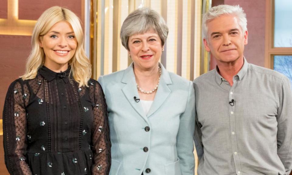 Phillip Schofield and Holly Willoughby with Theresa May