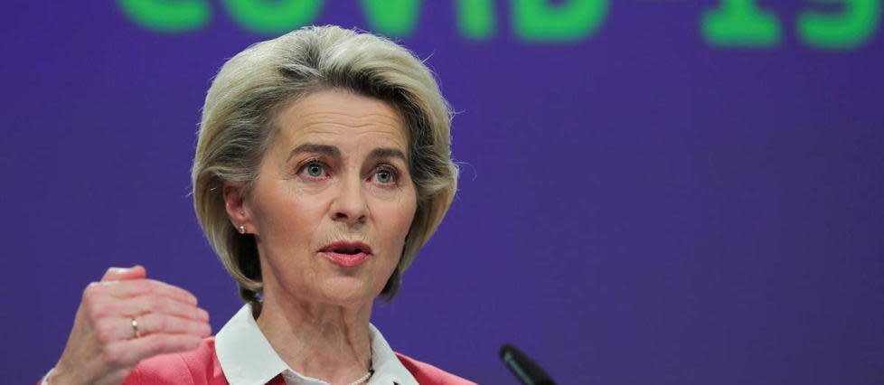 Ursula von der Leyen, présidente de la Commission européenne, lors d'une conférence de presse à Bruxelles, le 1er décembre 2021.
