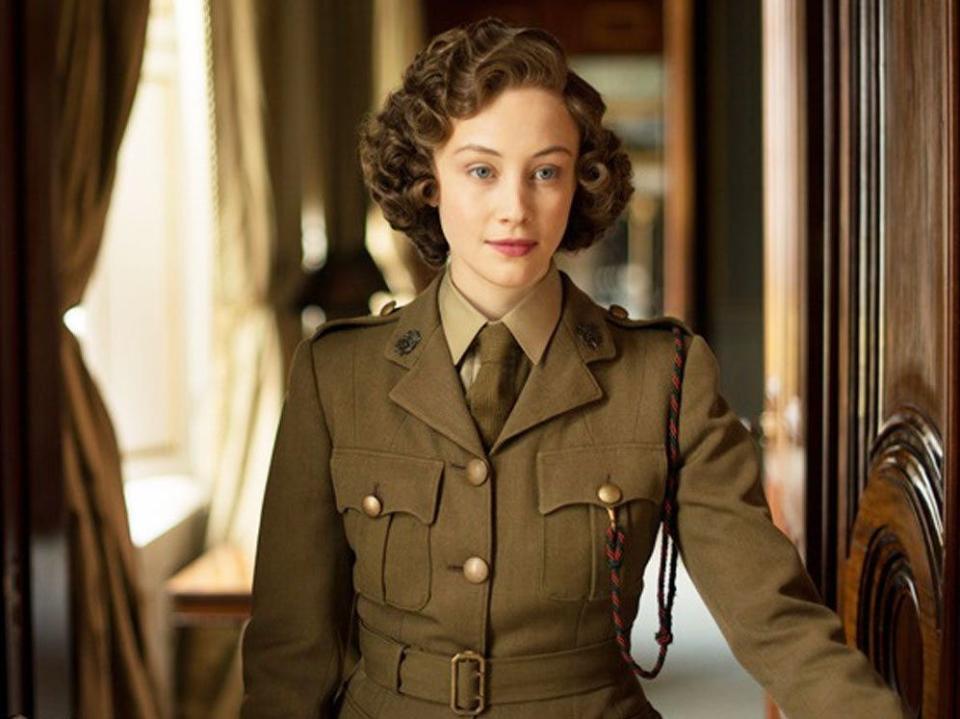 Sarah Gadon as a teenage Princess Elizabeth in "A Royal Night Out."