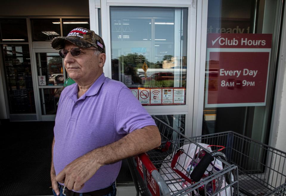 John V. Milioti of West Harrison says the he's tired of "people on the left" comparing Donald Trump to Hitler and Mussolini. Milioti spoke outside BJ's Wholesale Club in 
Greenburgh July 14, 2024, one day after former President Donald Trump was grazed by a bullet during an assassination attempt at a campaign rally in Pennsylvania.