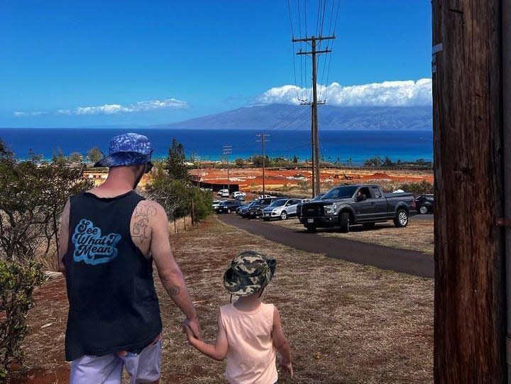 Father and son in Maui.