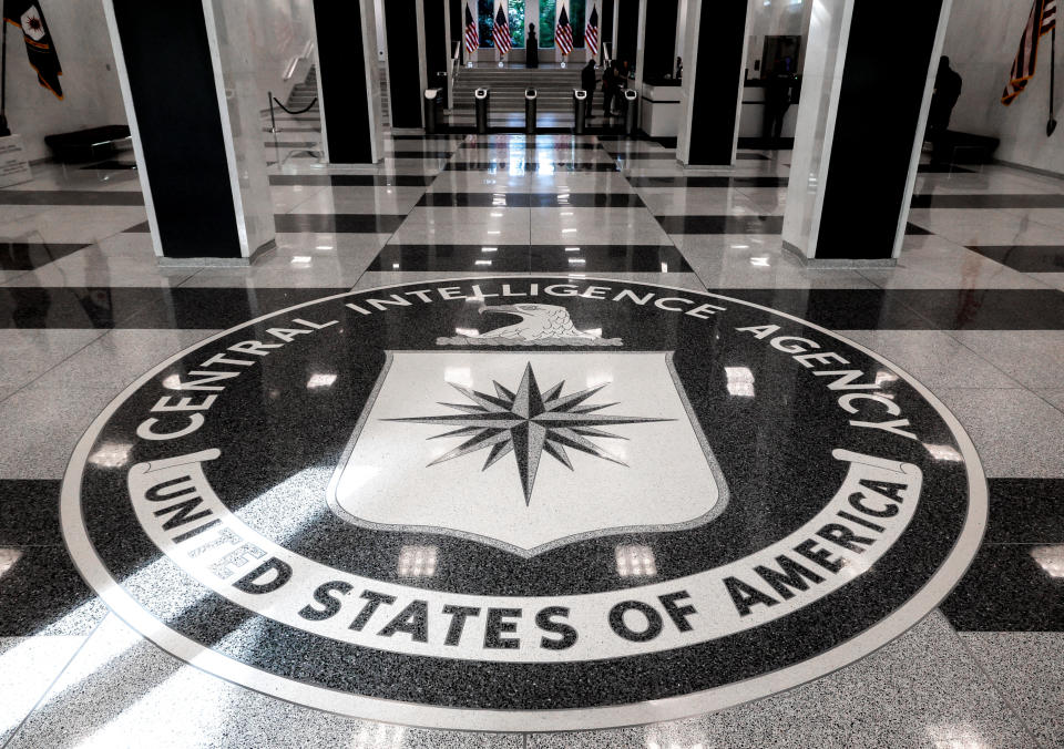 The seal of the Central Intelligence Agency is shown at the entrance of the CIA headquarters in McLean, Virginia, U.S., September 24, 2022. REUTERS/Evelyn Hockstein