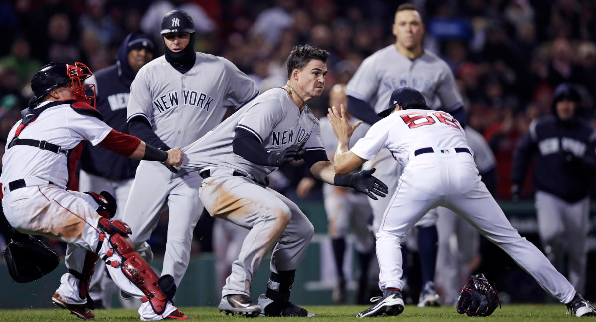 MLB  Bitter rivals Yankees, Red Sox brawl after New York player hit