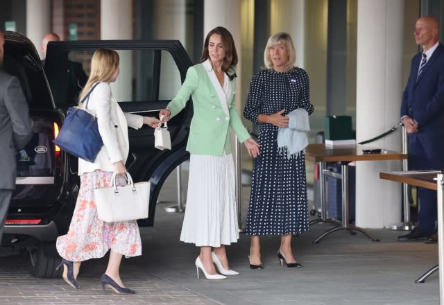 Catherine, Princess of Wales attends day two of the Wimbledon Tennis Championships at All England Lawn Tennis and Croquet Club at All England Lawn Tennis and Croquet Club on July 04, 2023 in London [Photo by Neil Mockford/GC Images].