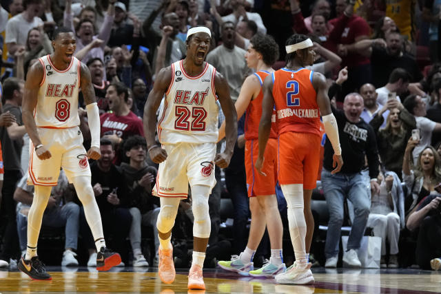 Miami Heat forward Jimmy Butler poses for a photo during the NBA