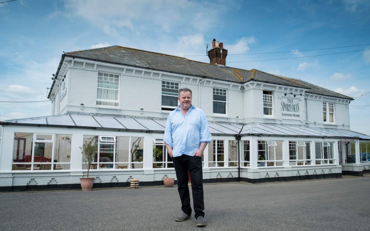 Stephen Harris, standing outside of his Kent restaurant The Sportsman, which has just been voted the best restaurant in the UK (excluding London) - Andrew Crowley