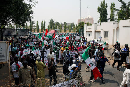 Anti-government protesters are seen during a rally in Abuja, Nigeria February 9, 2017.REUTERS/Afolabi Sotunde