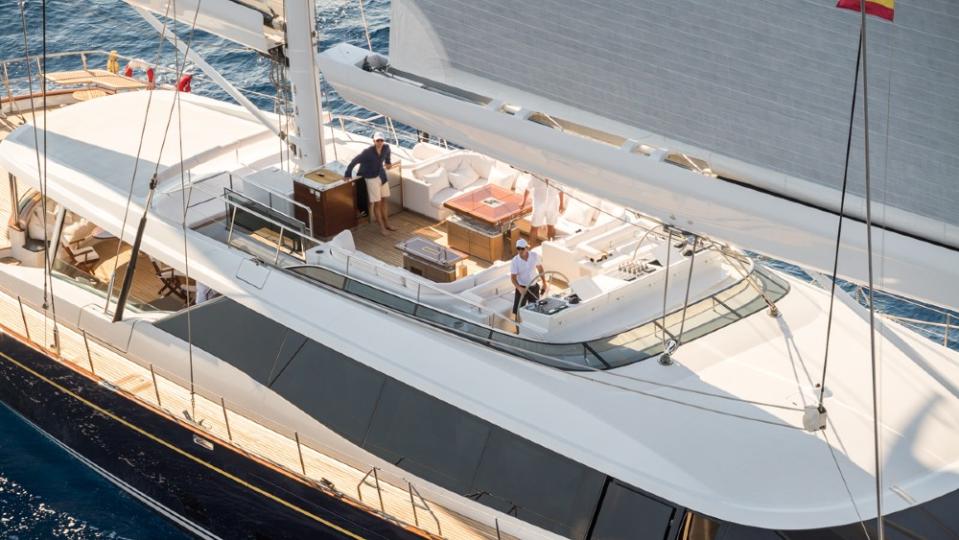 'Q' is a 179-foot custom sailing yacht that is designed for racing and cruising the world.