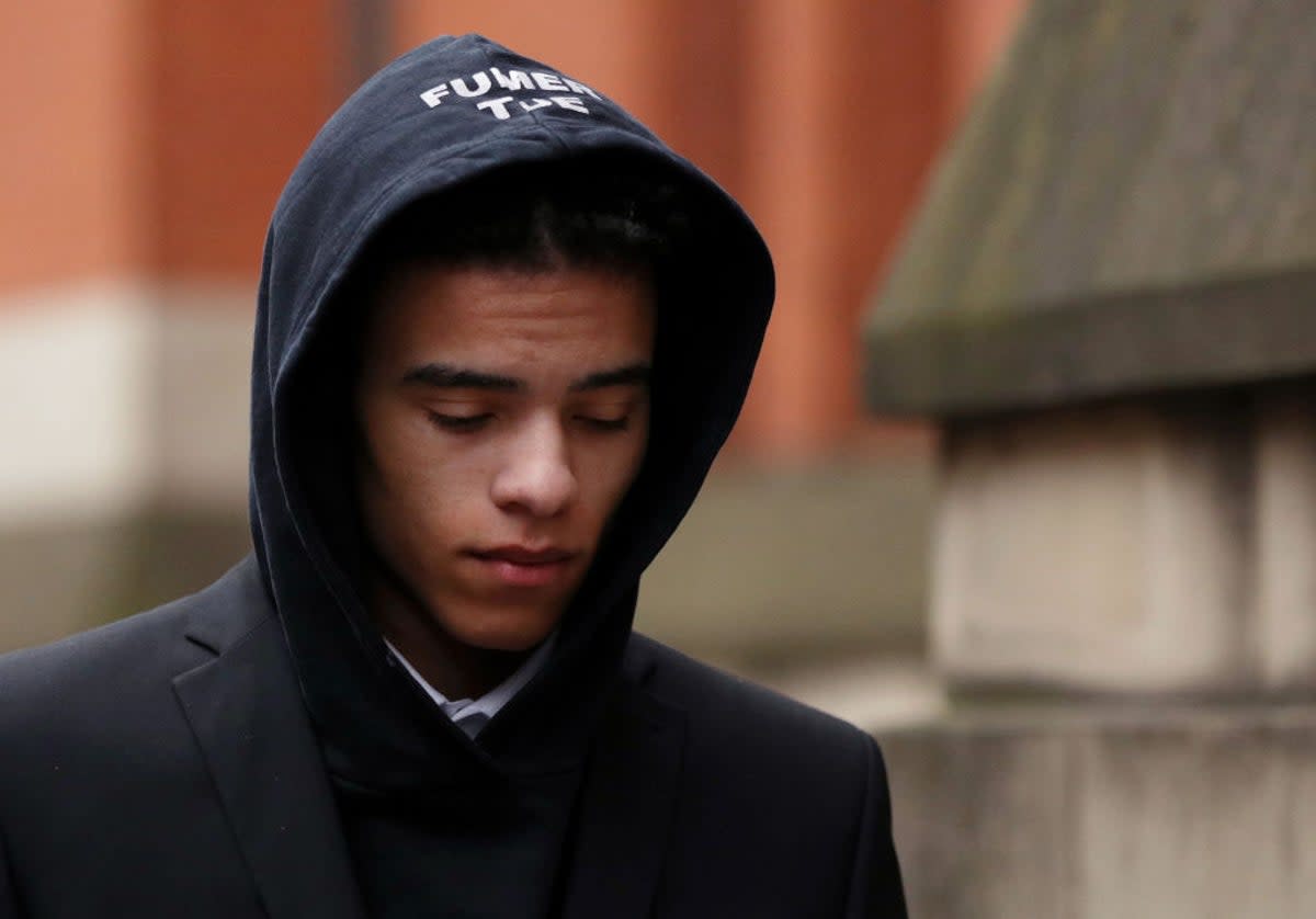 Greenwood leaves Manchester's Minshull Street Crown Court (Getty Images)