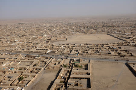 An aerial view shows the border-crossing town of Chaman, Pakistan, October 5, 2017. Picture taken October 5, 2017. REUTERS/Drazen Jorgic