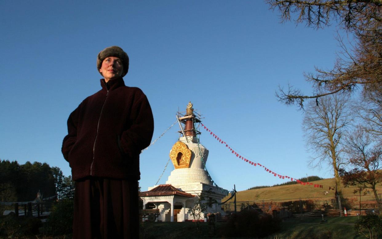 Buddhist nun Ani Rinchen pictured on her return to the Samye Ling monastery in southwest Scotland. - Colin McPherson/Alamy Stock Photo