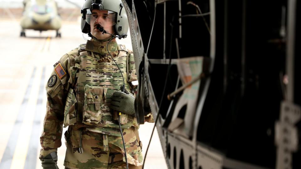 The Army has recently redesigned the kit for air crews, integrating the body armor with air crew-specific assets and shifting the location of the life preserver for over water flights. (Army)