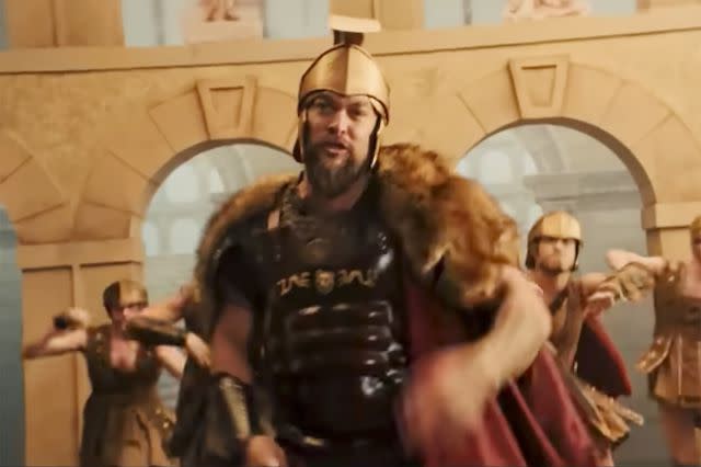 <p>SNL</p> Jason Momoa raps about the Roman Empire on 'SNL'